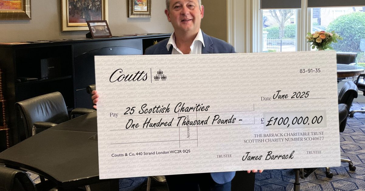 OpenGraph Image for £100K boost from The Barrack Charitable Trust helps 25 charities make a difference across Scotland