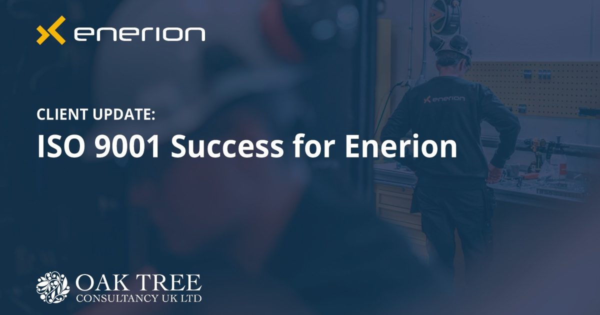 OpenGraph Image for Oak Tree Consultancy supports Enerion’s ISO 9001 recertification