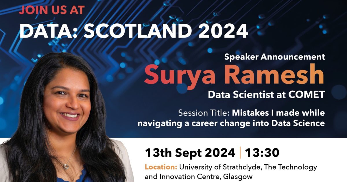OpenGraph Image for COMET data scientist Surya Ramesh to speak at Data:Scotland 2024