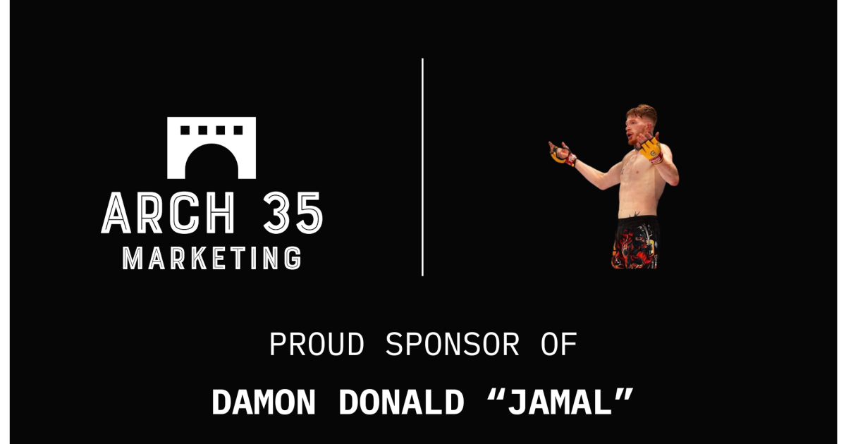 OpenGraph Image for Arch 35 Marketing sponsors Aberdeen fighter Damon Donald for Cage Warriors 194
