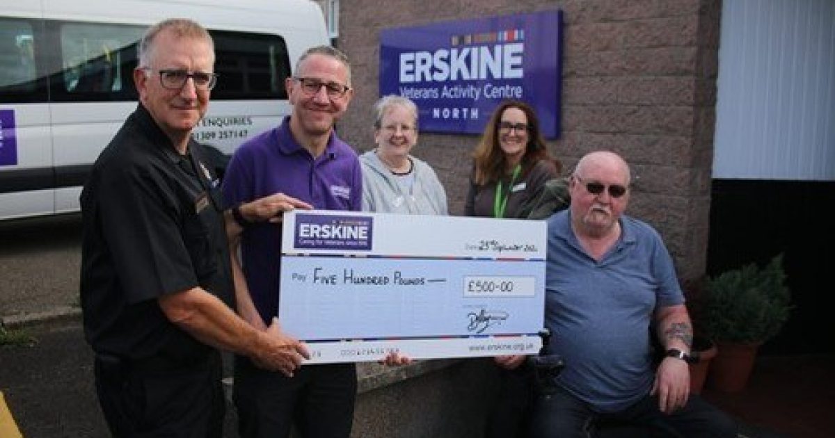 OpenGraph Image for Forres Fire Station donates to Erskine Veterans Activity Centre