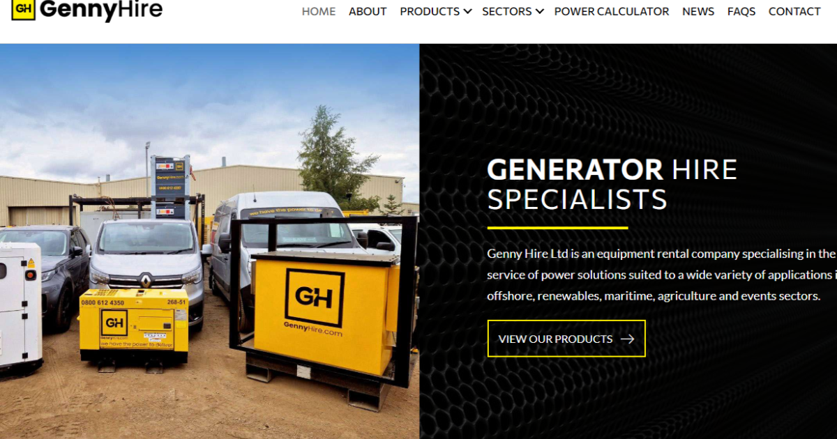 OpenGraph Image for Genny Hire Ltd powers ahead with launch of new website