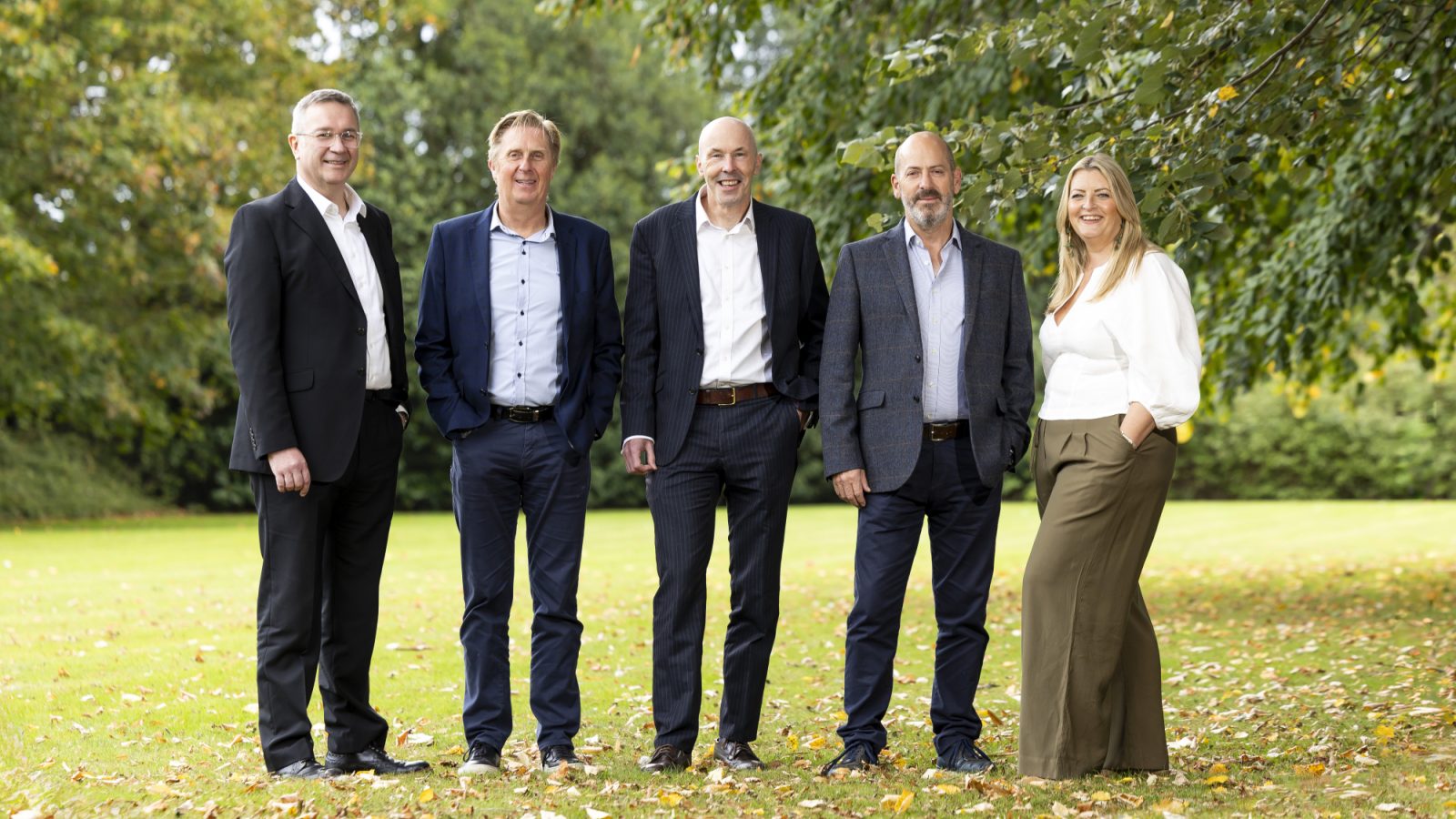Left to right: Phil Muir, Group Consultancy & Design Director, Mark Wilson, Director, Kenny Cope, Director, Steve Judge, Founder, Managing Director, Victoria Walker, Director, Central Scotland. Credit: Roddy Scott Photography
