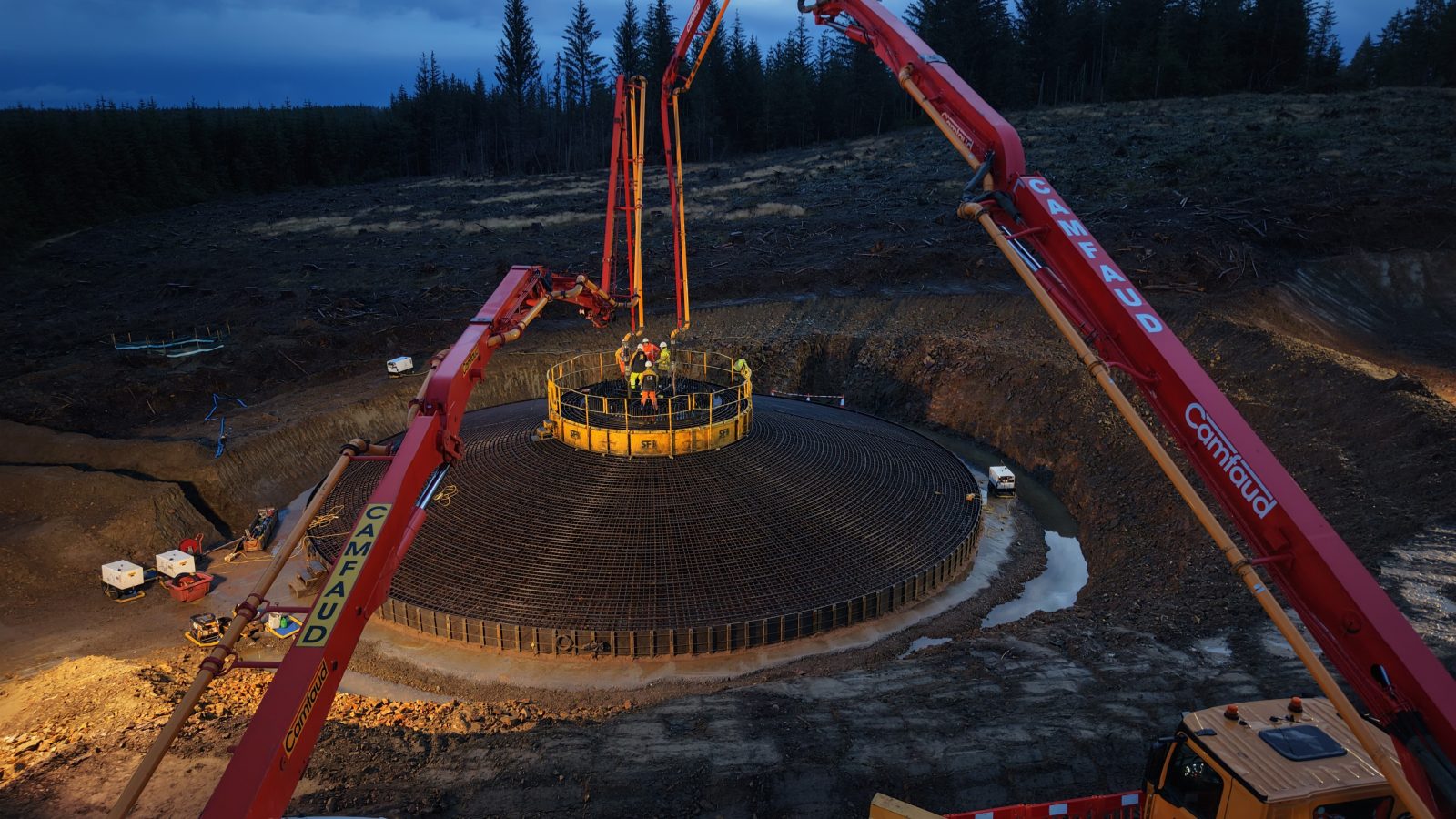 Lower-carbon foundations completed at Clashindarroch II wind farm