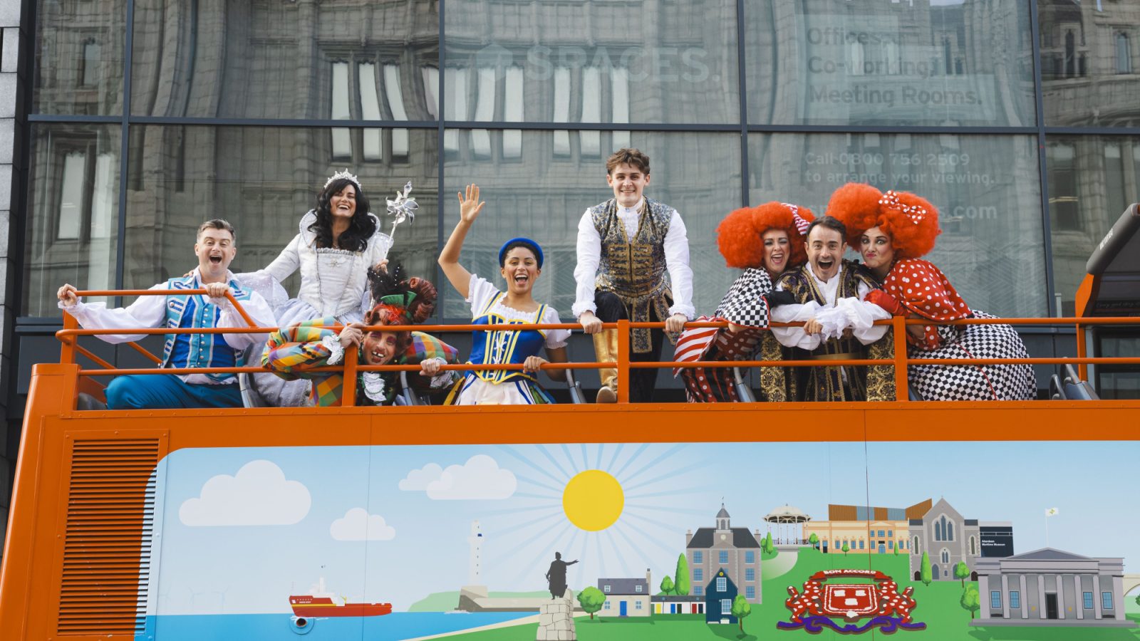 Cast of His Majesty’s Theatre pantomime, Cinderella, take a tour of Aberdeen