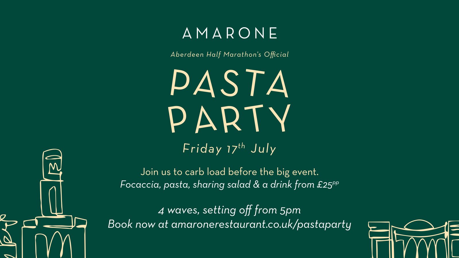 Fuel up for race day at Amarone’s Pasta Party