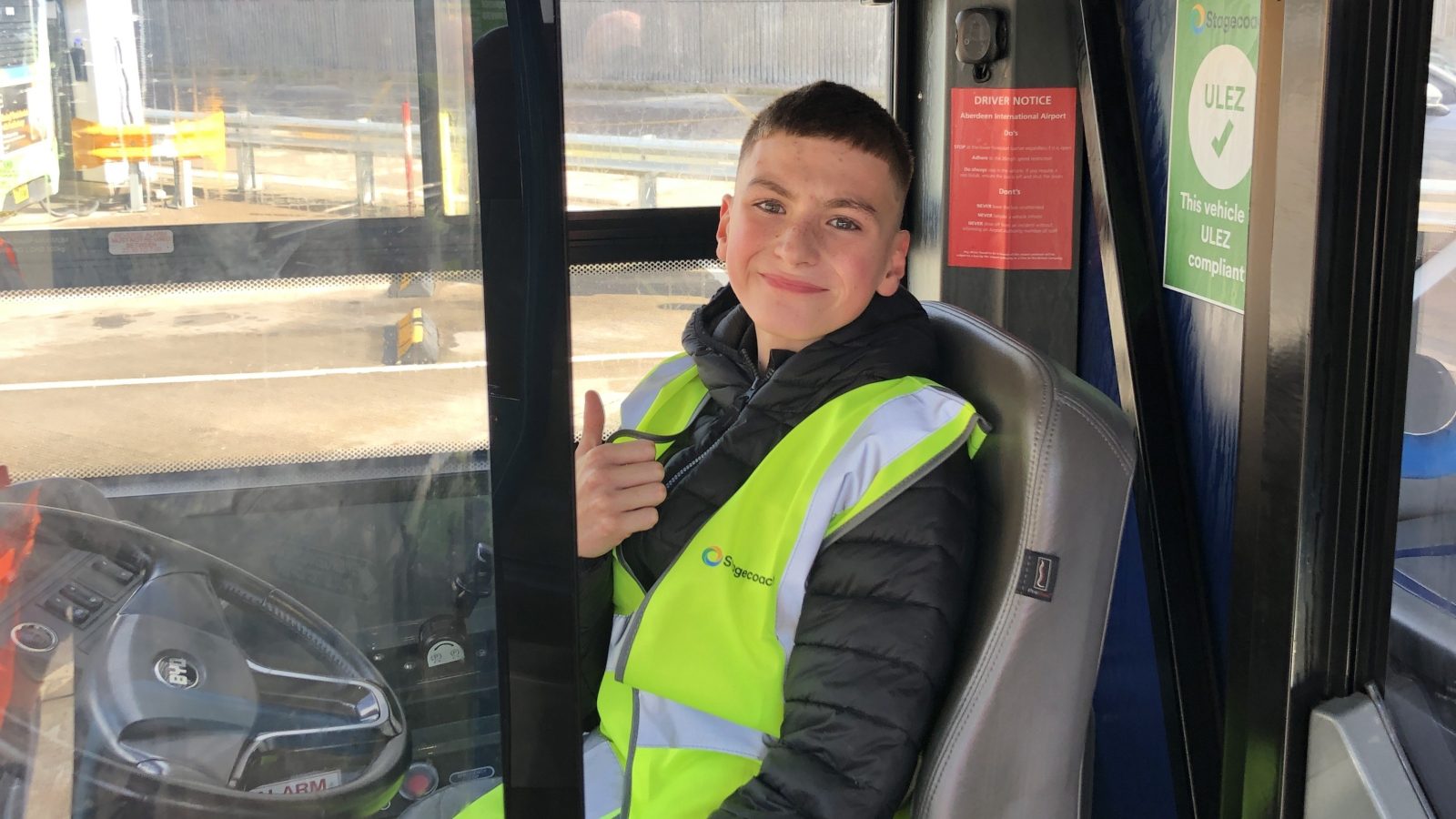 Bus-mad Chay gets behind the scenes at Aberdeen bus station and depot