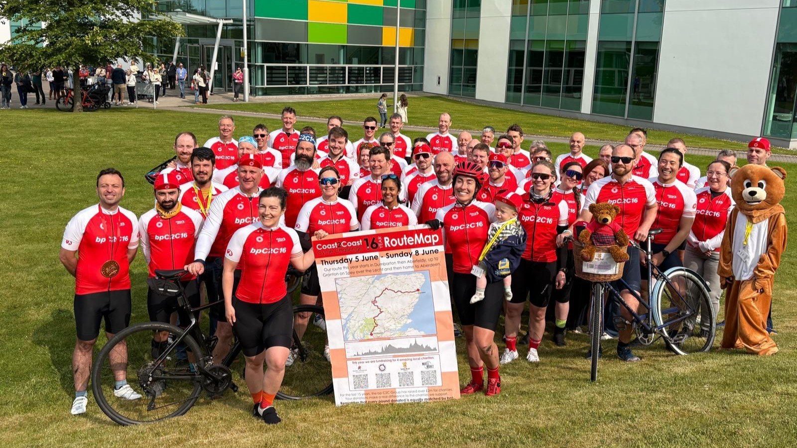 bp's west coast to east coast cycle challenge to raise money for four charities