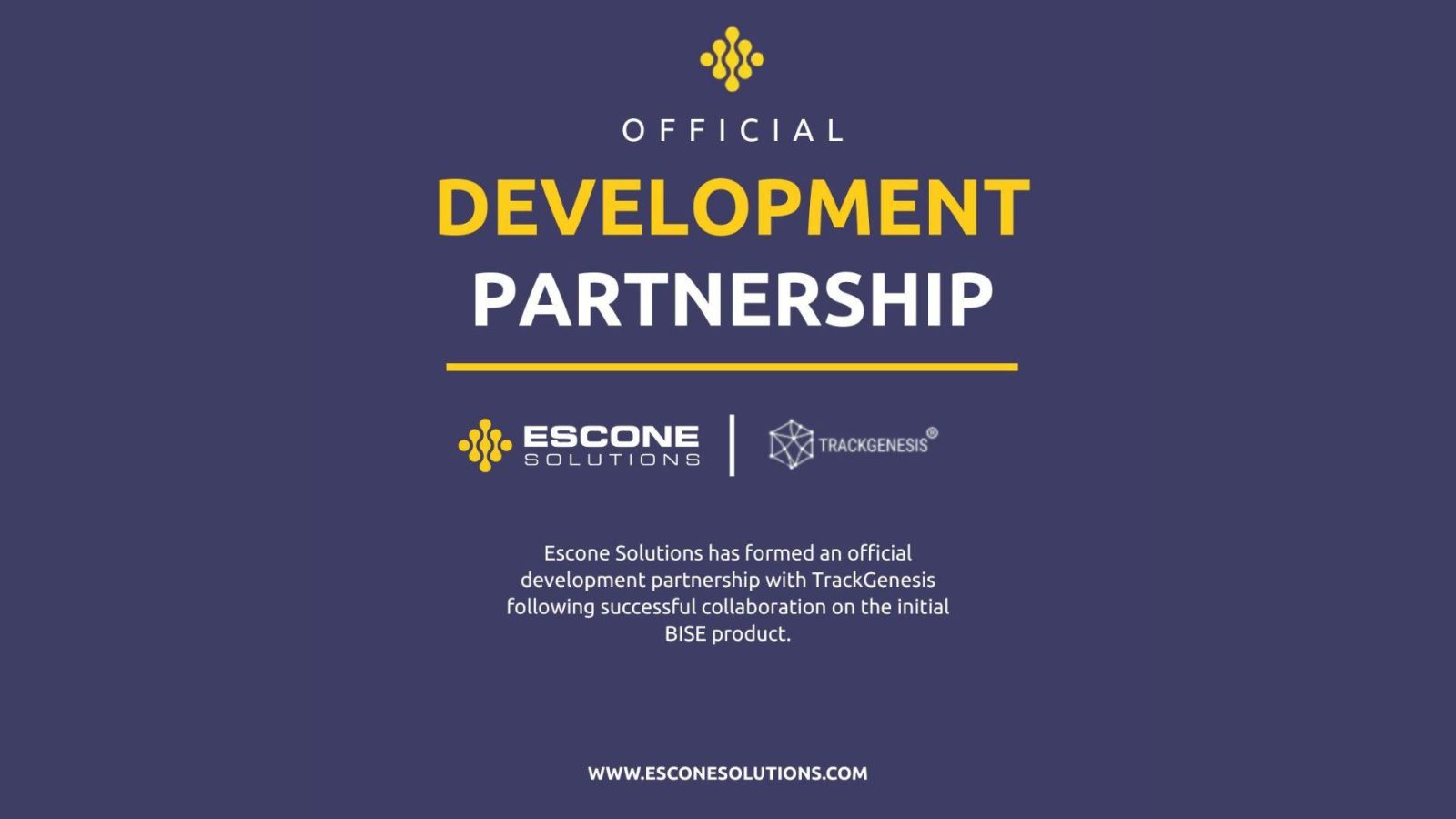 Escone Solutions forms Track Genesis partnership