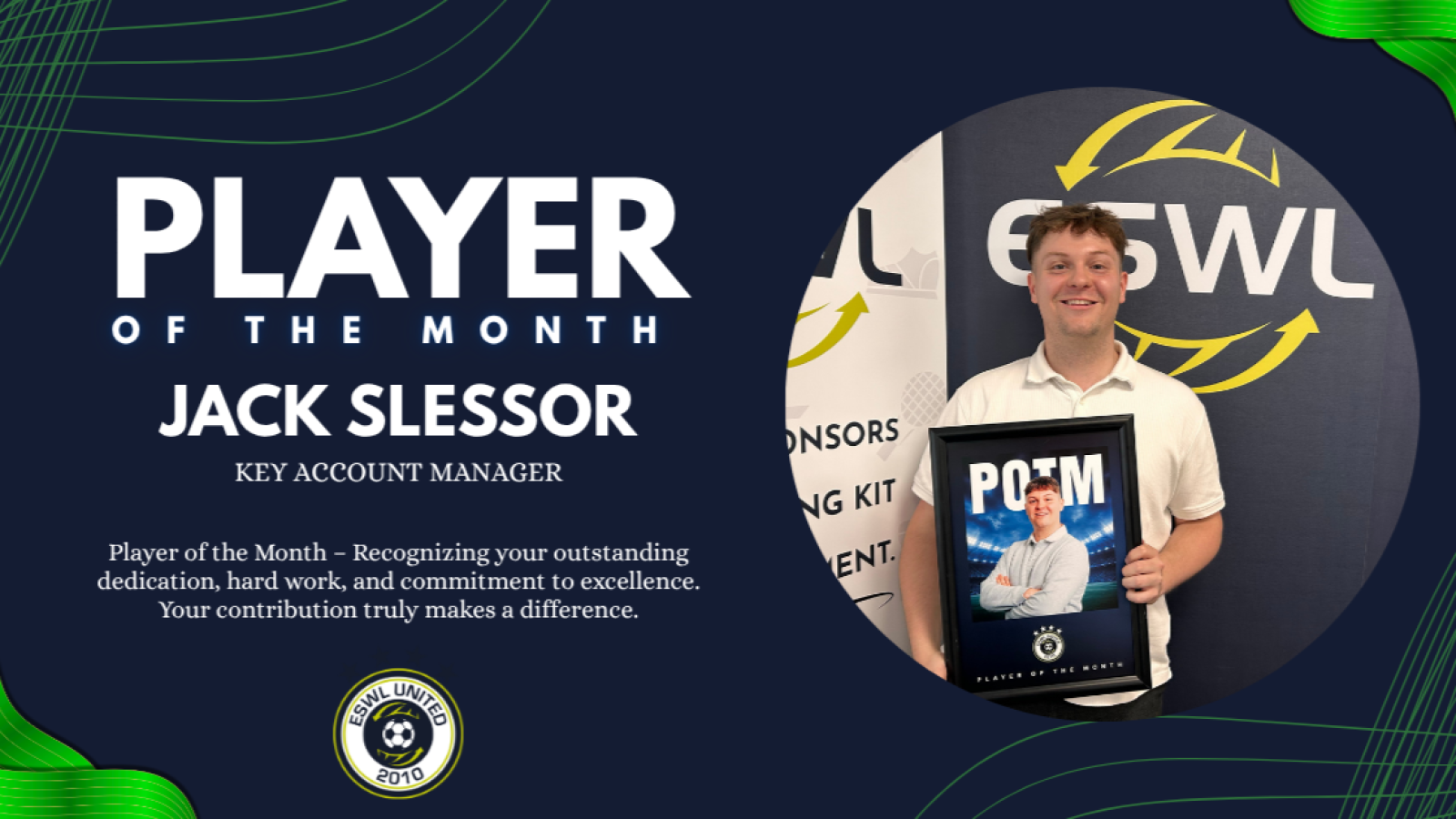 Jack Slessor crowned July's Player of the Month