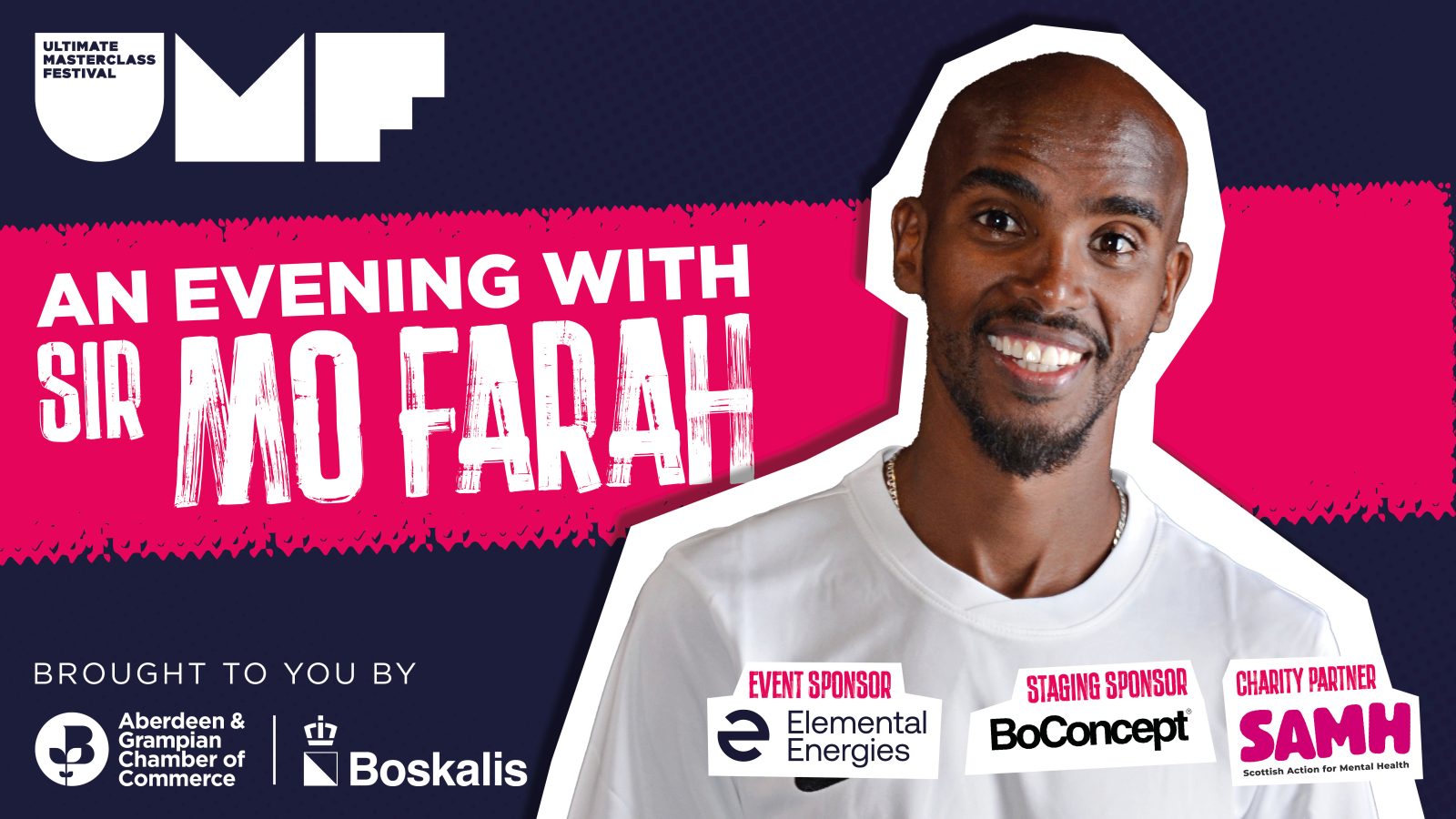 Elemental Energies sponsors Ultimate Masterclass Festival event, An Evening with Sir Mo Farah
