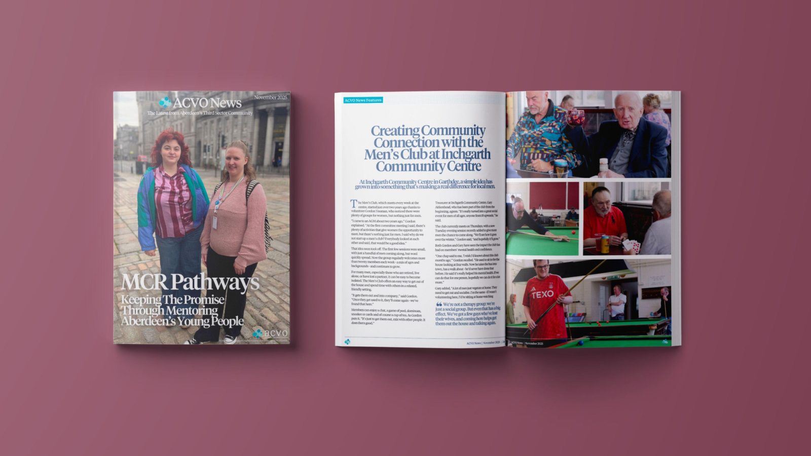 Inside the November ACVO news: Keeping the promise with MCR Pathways, the impact of Inchgarth’s Men’s Club and an introduction to Scottish charities