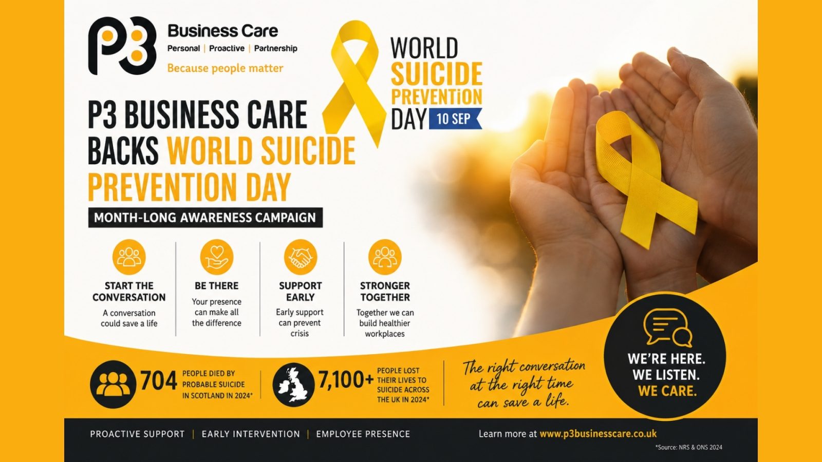 P3 Business Care backs World Suicide Prevention Day with month-long awareness campaign