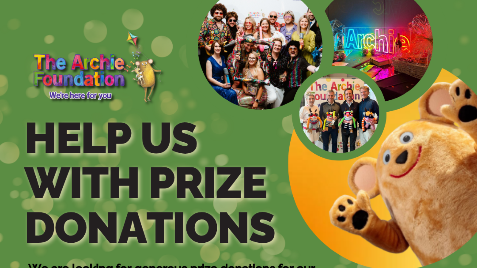 Support babies and children through prize donations to The Archie Foundation