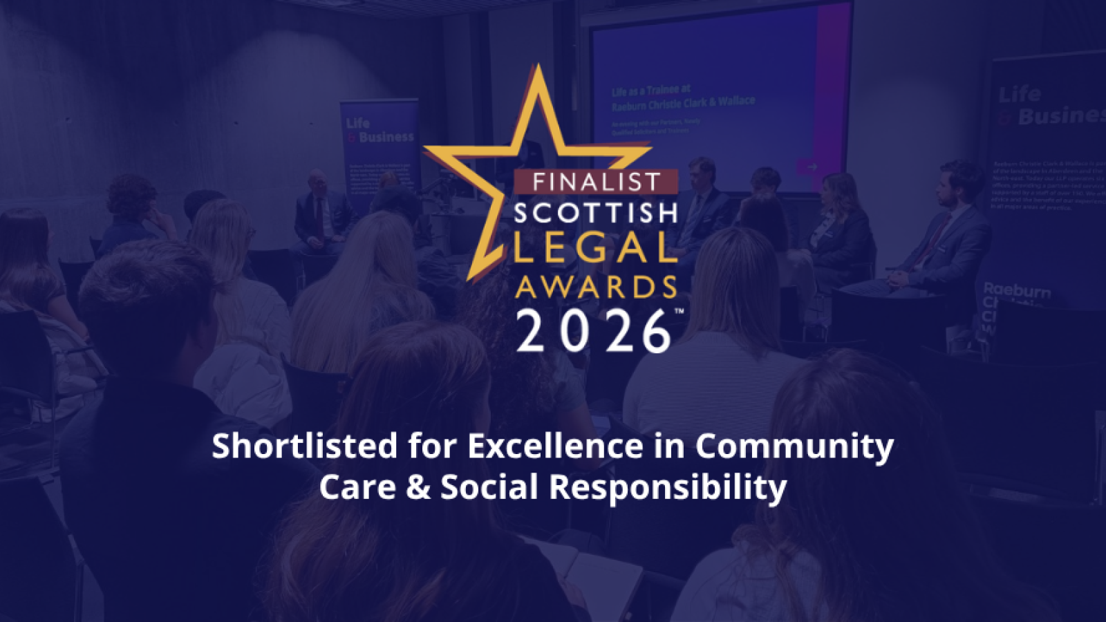 Raeburns shortlisted for Excellence in Community Care & Social Responsibility at Scottish Legal Awards