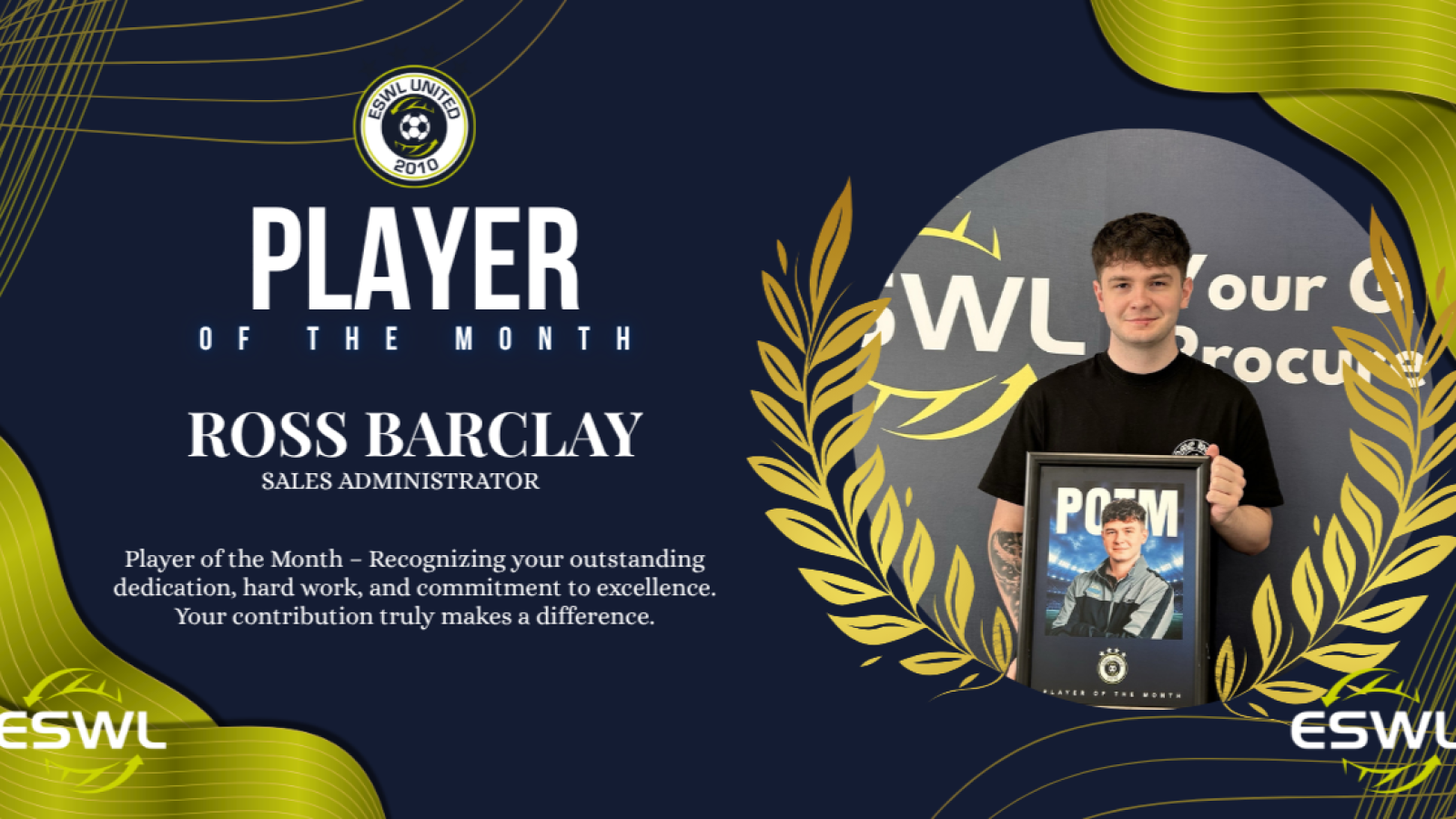 Ross Barclay named ESWL initiative ‘Player of the Month’