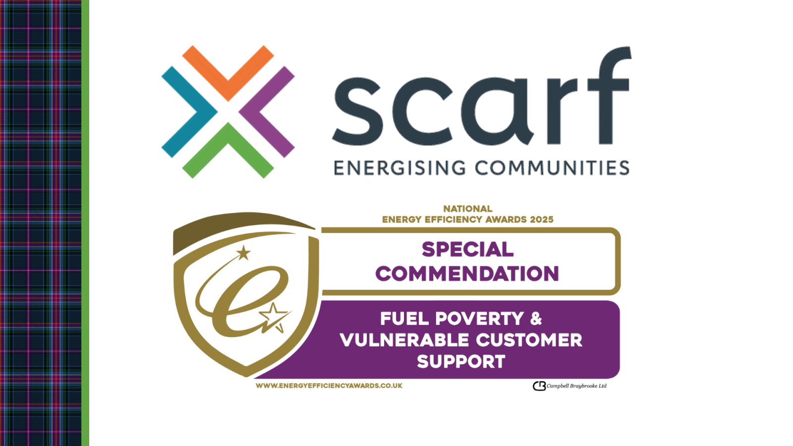 Scarf recognised nationally for fuel poverty support during 40th anniversary year