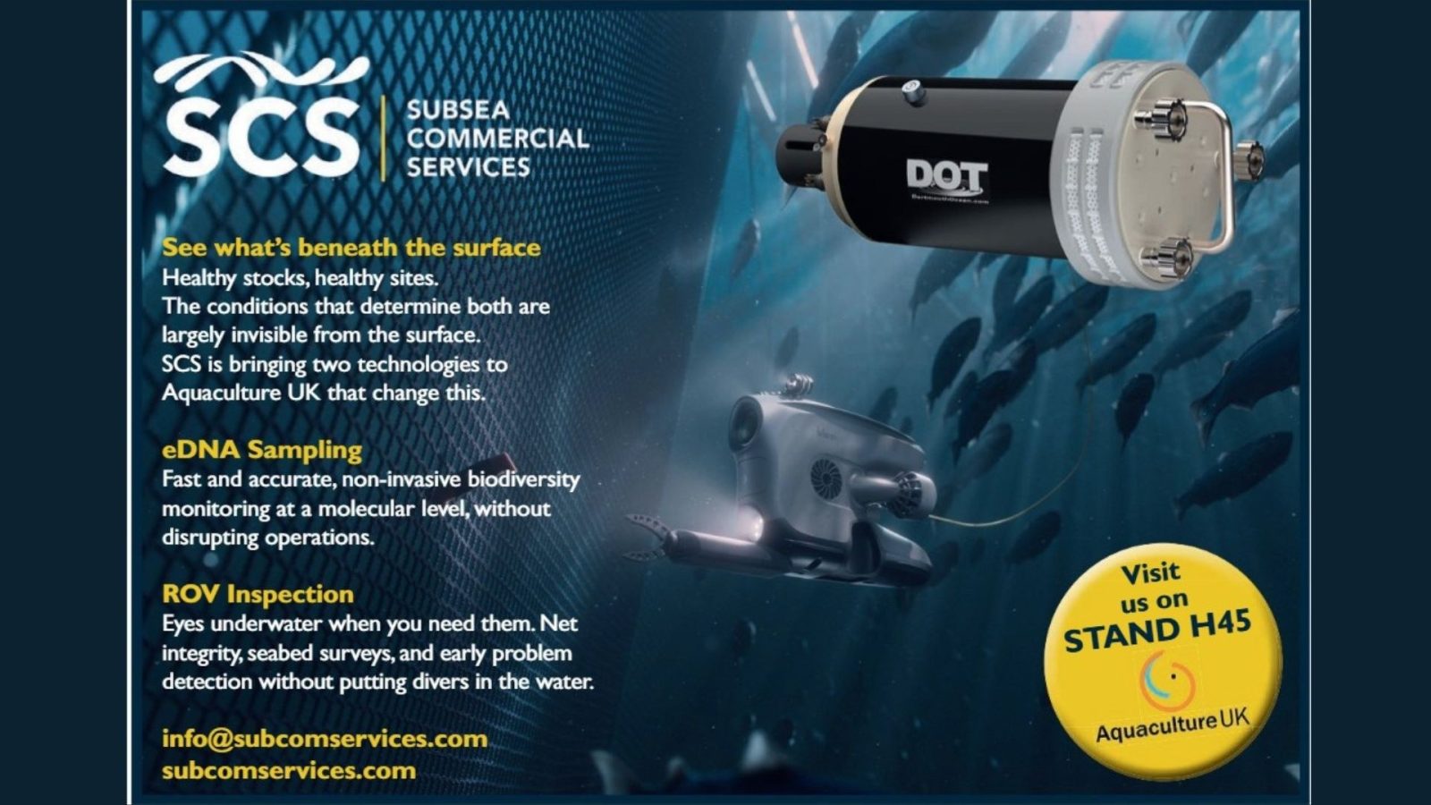 Subsea Commercial Services to exhibit applied underwater systems at Aquaculture UK Exhibition