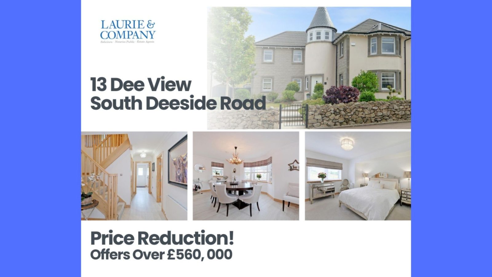 Four-bed detached home in Riverside of Blairs – Offers over £560,000