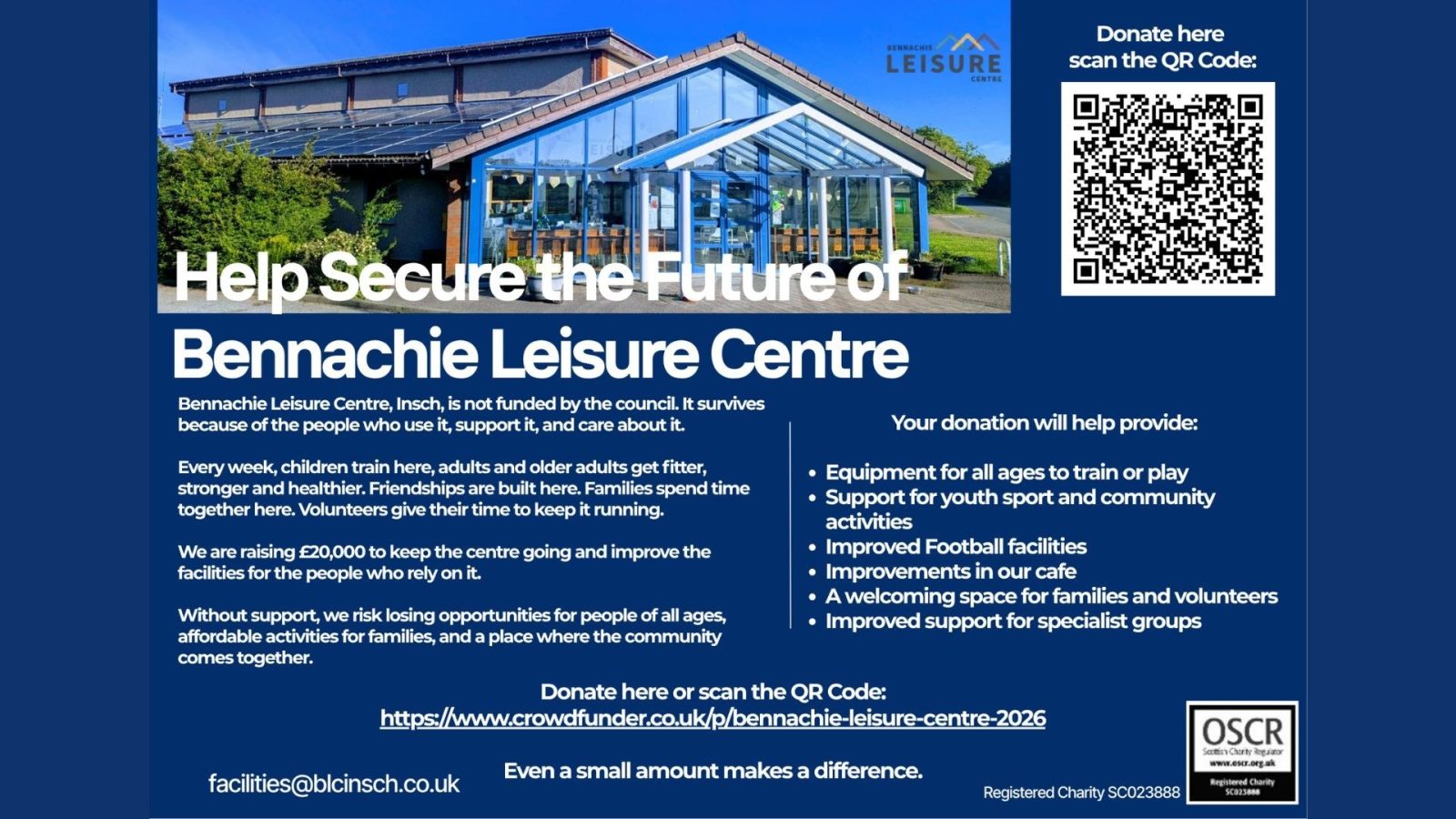 Bennachie Leisure Centre runs urgent crowdfunder