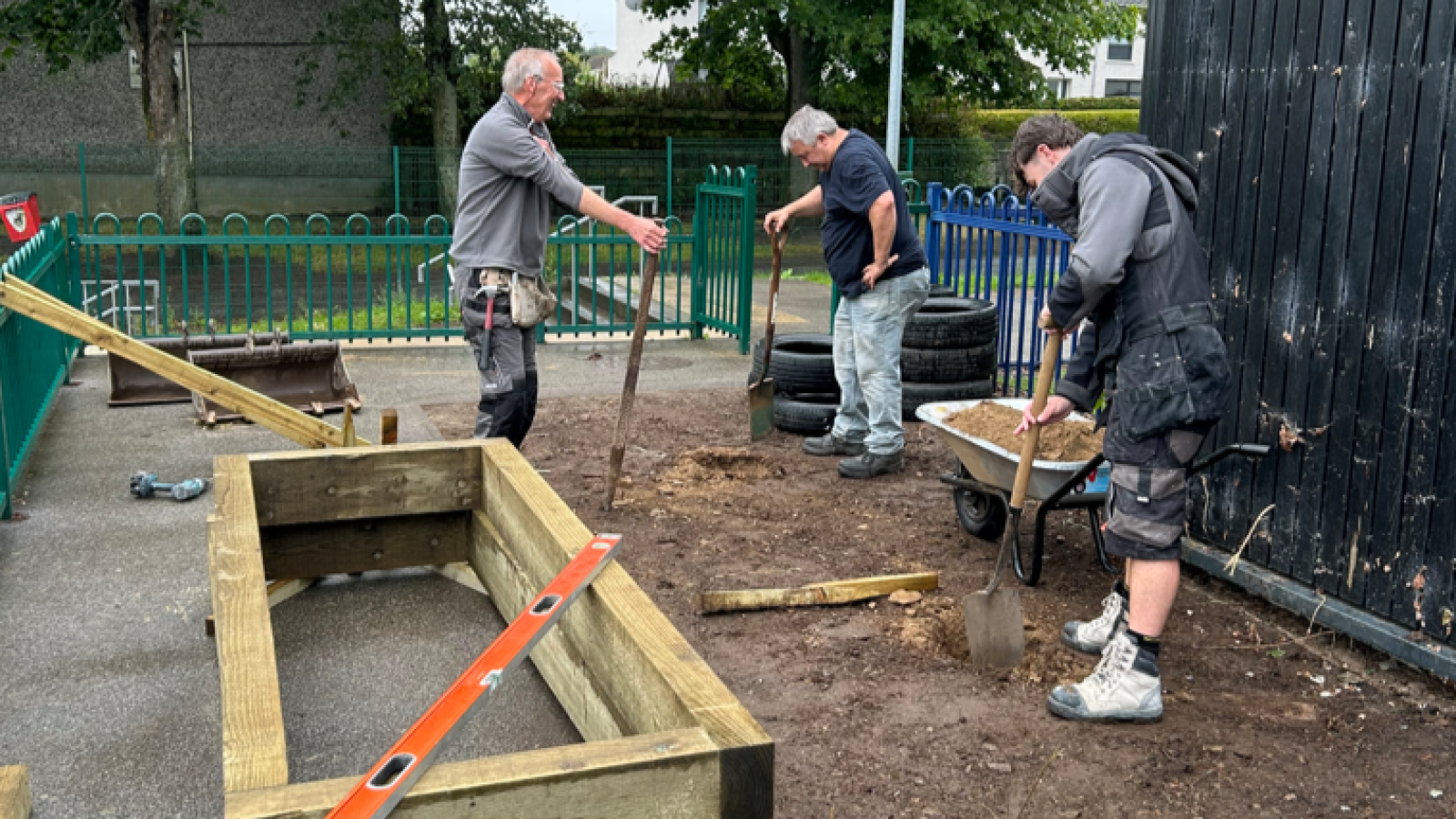Barratt volunteers dig in to transform Bucksburn school playground