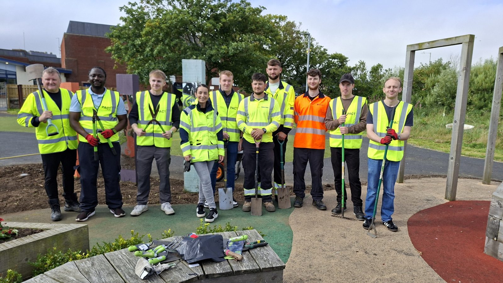 Substation team dig in to tidy up popular Peterhead community park