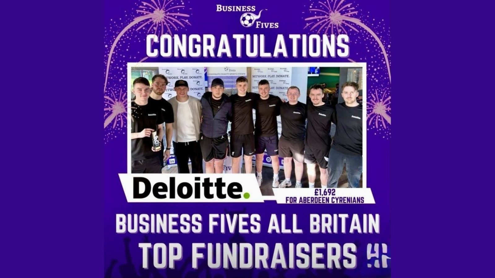 Deloitte Aberdeen scores for charity at Business Fives final