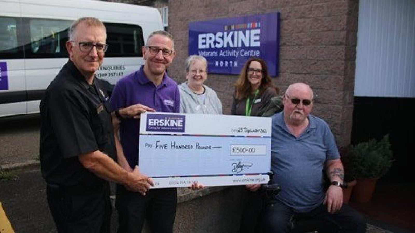 Forres Fire Station donates to Erskine Veterans Activity Centre