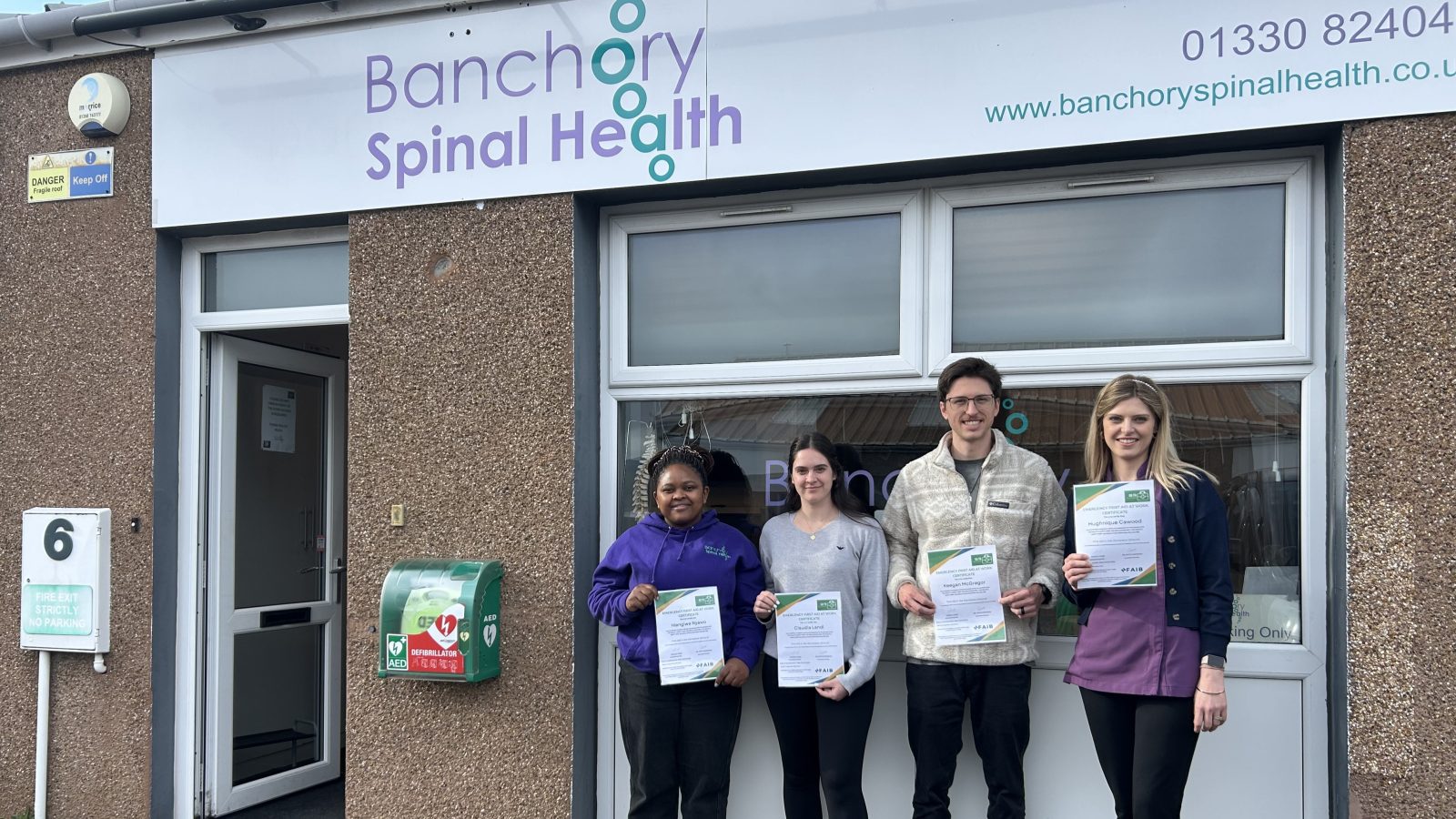 Emergency First Aid at Work training for Spinal Health Banchory